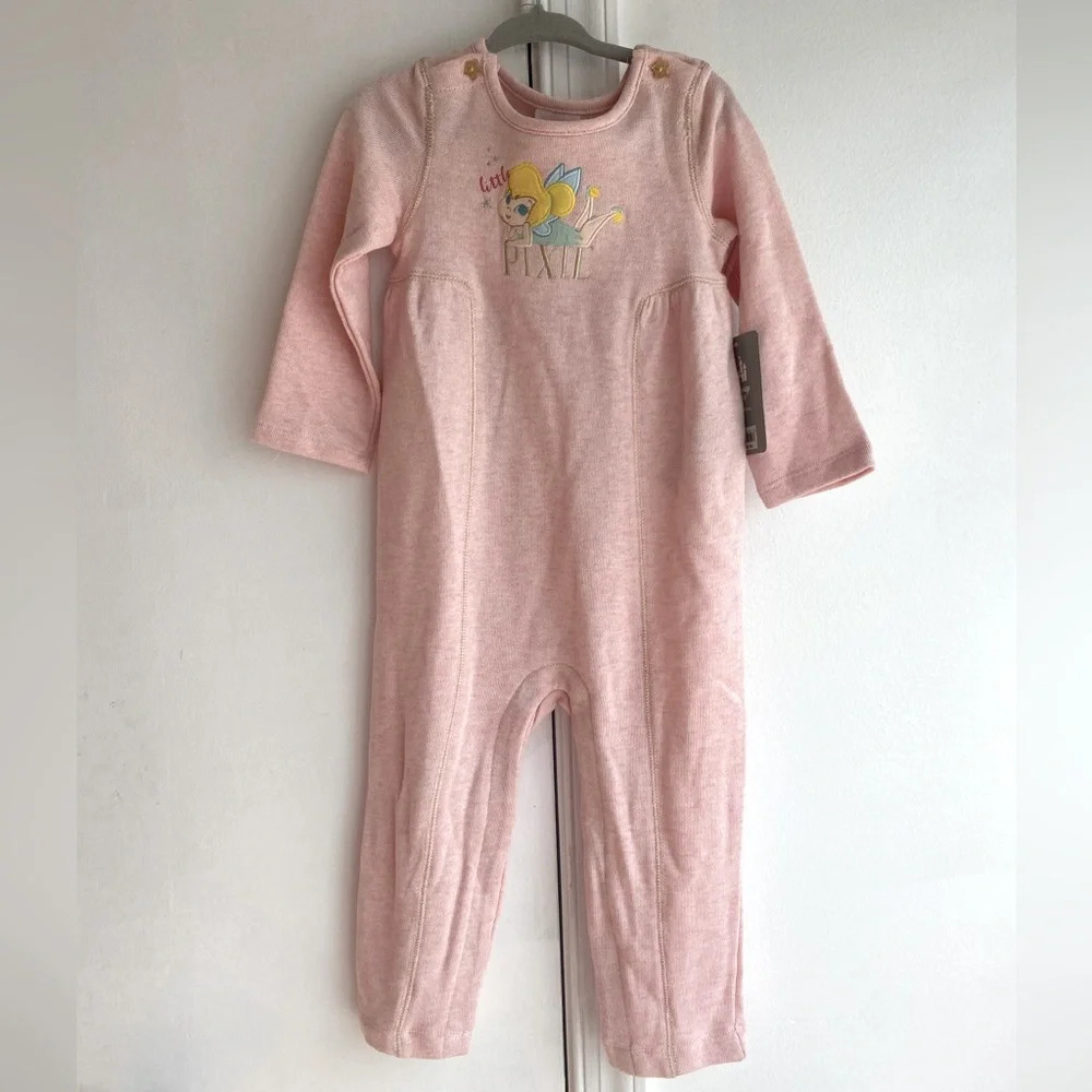 Disney Baby Little Pixie Tinker Bell Long Sleeve Romper NWT Size 18-24 Mths